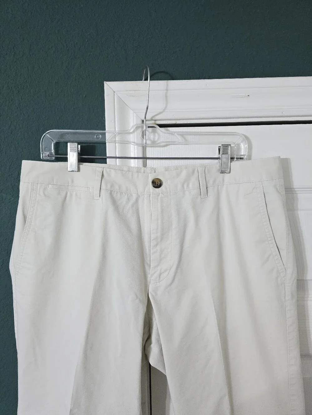 35x30 Bonobos Flat Front Chino Pants Straight Leg Beige Stretch Casual Office